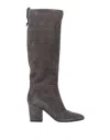 Sergio Rossi Suede Knee Boots In Dark Gray