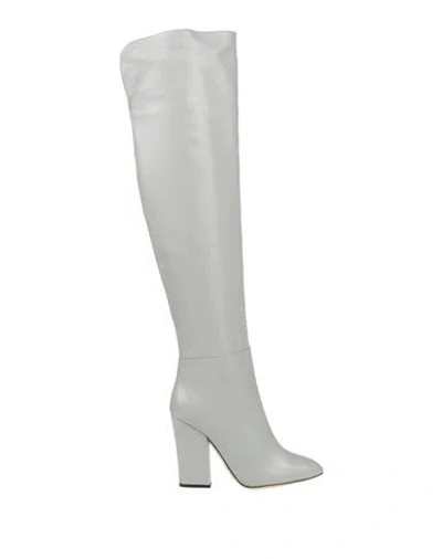 Sergio Rossi Woman Boot Grey Size 6.5 Leather In Gray
