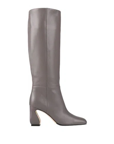 Sergio Rossi Woman Boot Grey Size 7.5 Soft Leather