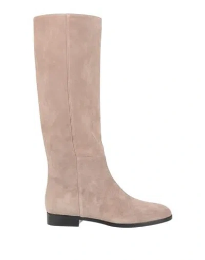 Sergio Rossi Woman Boot Khaki Size 5 Leather In Beige