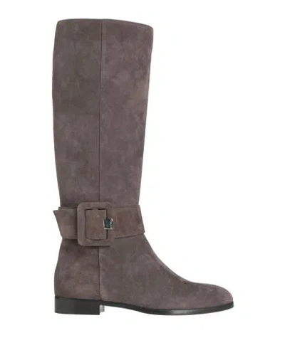 Sergio Rossi Woman Boot Lead Size 6 Leather In Grey