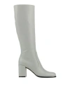 Sergio Rossi Woman Boot Light Grey Size 8.5 Leather In Gray