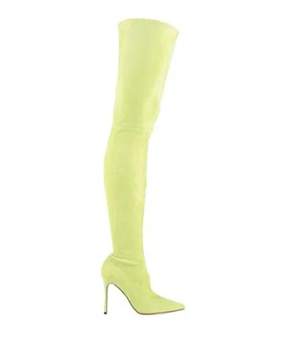 Sergio Rossi Woman Boot Lime Green Size 7 Leather
