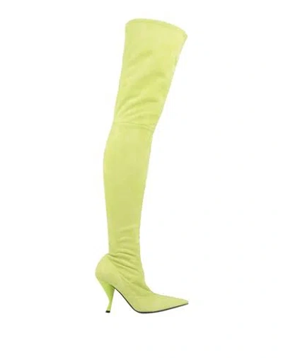 Sergio Rossi Woman Boot Lime Green Size 7 Leather