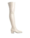 Sergio Rossi Woman Boot Off White Size 8 Textile Fibers In Off White