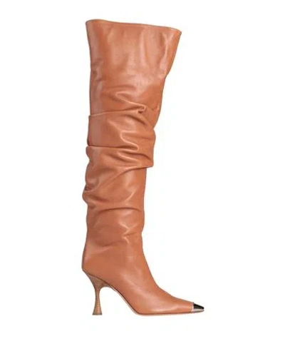 Sergio Rossi Woman Boot Tan Size 6 Soft Leather In Brown