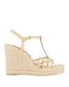 Sergio Rossi Woman Espadrilles Beige Size 9 Leather