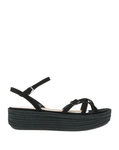 Sergio Rossi Woman Espadrilles Black Size 8 Leather