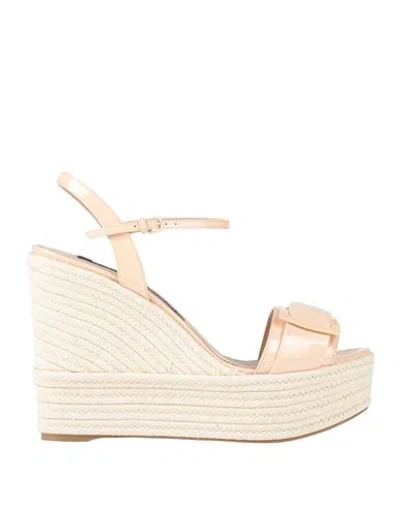 Sergio Rossi Woman Espadrilles Blush Size 9 Leather In Pink
