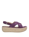 Sergio Rossi Woman Espadrilles Purple Size 9.5 Soft Leather