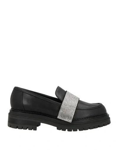Sergio Rossi Woman Loafers Black Size 10 Leather