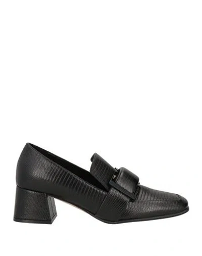 Sergio Rossi Woman Loafers Black Size 6 Leather