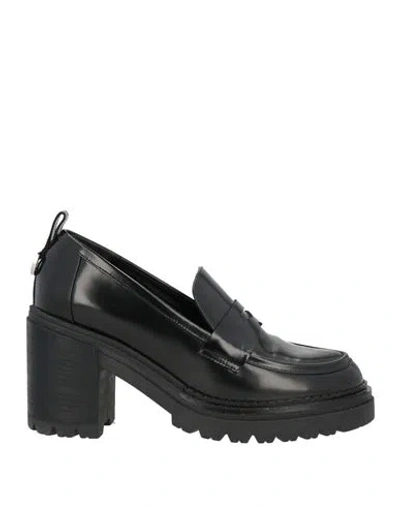 Sergio Rossi Woman Loafers Black Size 6 Leather