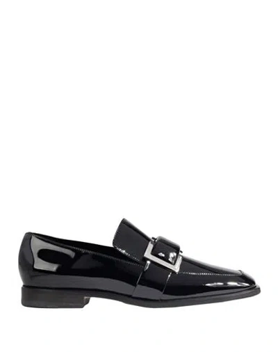 Sergio Rossi Woman Loafers Black Size 6.5 Soft Leather