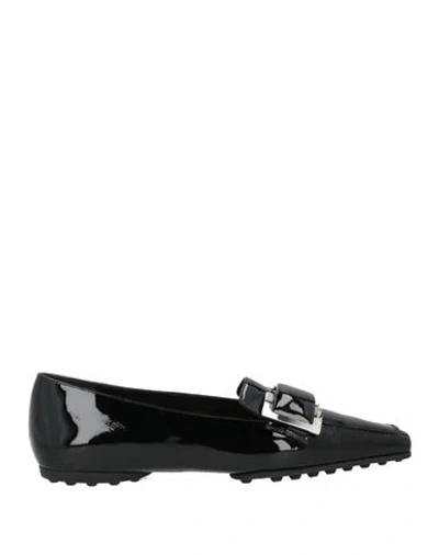 Sergio Rossi Woman Loafers Black Size 7 Leather