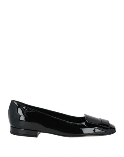 Sergio Rossi Woman Loafers Black Size 8 Leather
