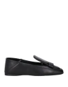 Sergio Rossi Woman Loafers Black Size 8 Leather In Black