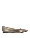 Sergio Rossi Woman Loafers Bronze Size 8 Calfskin In Gold