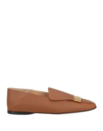 Sergio Rossi Woman Loafers Brown Size 7 Calfskin