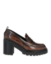 Sergio Rossi Woman Loafers Brown Size 7 Leather In Brown