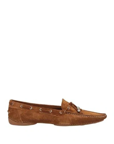Sergio Rossi Woman Loafers Camel Size 8.5 Leather In Beige