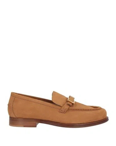 Sergio Rossi Woman Loafers Camel Size 9 Leather In Multi