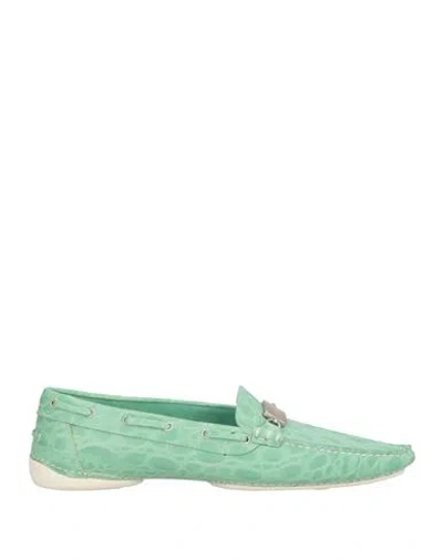 Sergio Rossi Woman Loafers Light Green Size 8 Leather