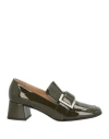 Sergio Rossi Woman Loafers Military Green Size 7 Leather