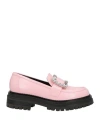 Sergio Rossi Woman Loafers Pink Size 6 Leather