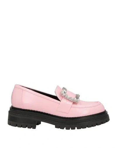 Sergio Rossi Woman Loafers Pink Size 6 Leather