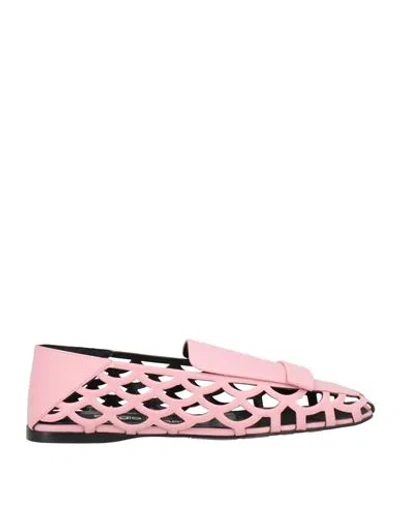 Sergio Rossi Woman Loafers Pink Size 8 Leather