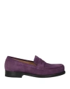 Sergio Rossi Woman Loafers Purple Size 5.5 Leather