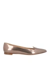 Sergio Rossi Woman Loafers Rose Gold Size 7 Calfskin