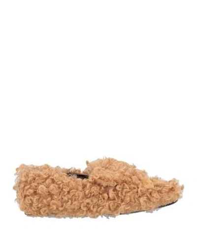 Sergio Rossi Woman Loafers Sand Size 6 Textile Fibers In Beige