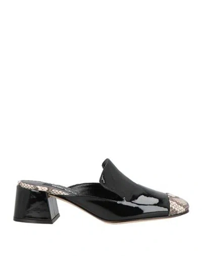 Sergio Rossi Woman Mules & Clogs Black Size 4.5 Leather