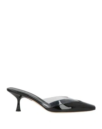 Sergio Rossi Woman Mules & Clogs Black Size 6 Leather, Pvc - Polyvinyl Chloride In Multi