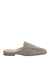Sergio Rossi Woman Mules & Clogs Grey Size 5 Leather In Grey