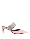 Sergio Rossi Woman Mules & Clogs Pink Size 7.5 Textile Fibers In Pink