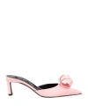 Sergio Rossi Woman Mules & Clogs Pink Size 8 Textile Fibers In Pink
