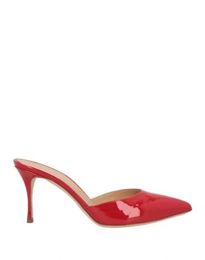 Sergio Rossi Woman Mules & Clogs Red Size 8 Leather