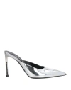 Sergio Rossi Woman Mules & Clogs Silver Size 8 Leather