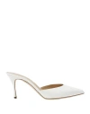 Sergio Rossi Woman Mules & Clogs White Size 6.5 Leather