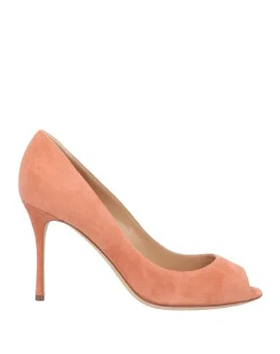 Sergio Rossi Woman Pumps Apricot Size 6.5 Leather