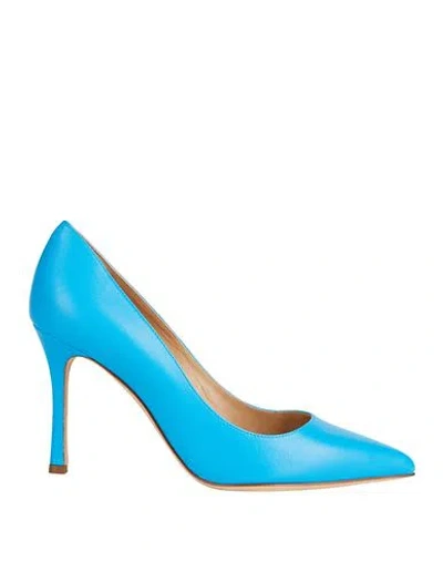 Sergio Rossi Woman Pumps Azure Size 6 Leather In Blue