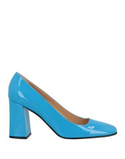 Sergio Rossi Woman Pumps Azure Size 8 Leather
