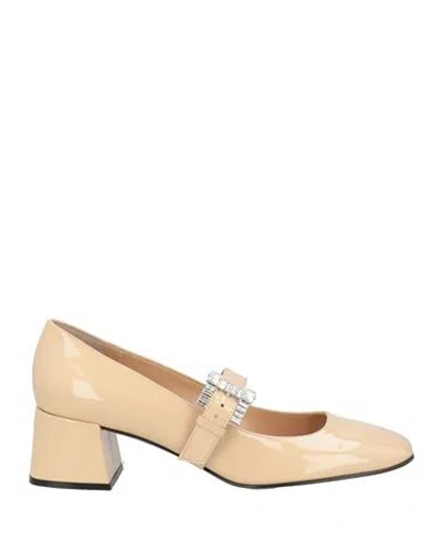 Sergio Rossi 45mm Patent Leather Pumps In Nude