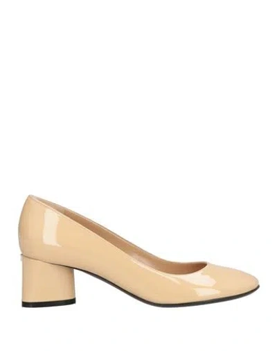 Sergio Rossi Woman Pumps Beige Size 7 Leather In Brown