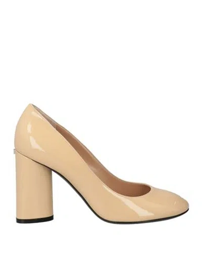 Sergio Rossi Woman Pumps Beige Size 7.5 Leather In Neutral