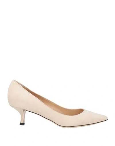 Sergio Rossi Woman Pumps Beige Size 8 Soft Leather