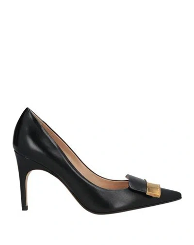 Sergio Rossi Woman Pumps Black Size 5.5 Soft Leather